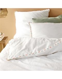 Пододеяльник из осветленного хлопка Neruda белый La redoute interieurs