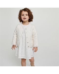 Свитшот на кнопках из стеганого двухстороннего мольтона бежевый Laredoute