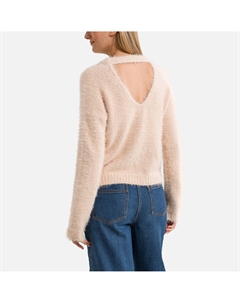 Пуловер из трикотажа с начесом круглый вырез бежевый Laredoute