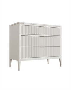 Комод с 3-мя ящиками с натуральным мраморным покрытием белый Laredoute