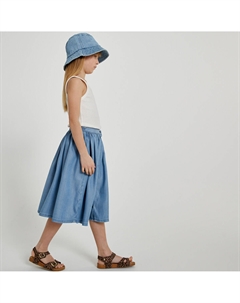 Юбка длинная из лиоцелла синий Laredoute