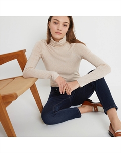 Лонгслив с высоким воротником бежевый Laredoute