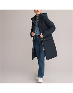 Парка средней длины застежка на молнию для зимы синий Anne weyburn