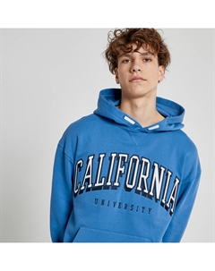 Свитшот с капюшоном оверсайз из мольтона синий La redoute collections