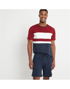 Пижама с шортами и футболкой с круглым вырезом синий Laredoute