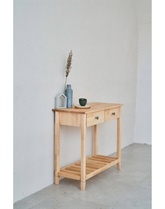 Консоль из массива березы 2 ящика бежевый Laredoute