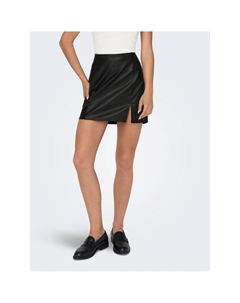 Юбка короткая из искусственной кожи черный Only