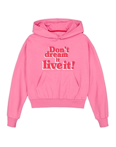 Худи укороченное с капюшоном розовый Laredoute