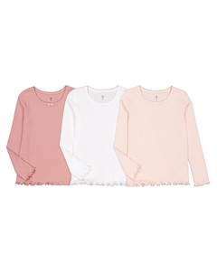 Комплект из трех маек из хлопка розовый La redoute collections