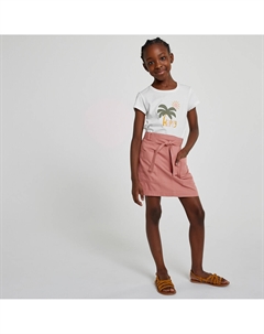 Юбка короткая прямого покроя каштановый La redoute collections