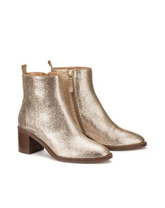 Кожаные ботильоны металлик Signature FAUSTINE золотистый La redoute collections