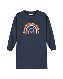 Платье прямое с длинными рукавами синий Laredoute