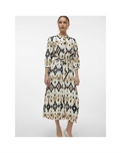 Платье-миди с принтом и завязками бежевый Vero moda