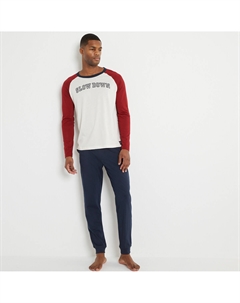 Пижама с длинными рукавами синий Laredoute