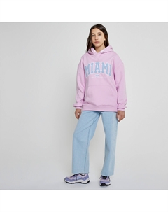 Свитшот с капюшоном оверсайз из мольтона розовый La redoute collections