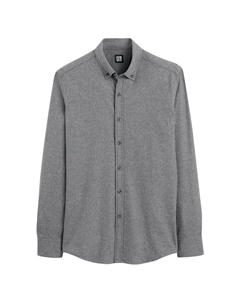 Рубашка прямая из фланели с длинными рукавами серый La redoute collections
