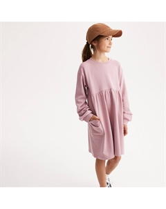 Платье из мольтона с длинными рукавами розовый La redoute collections