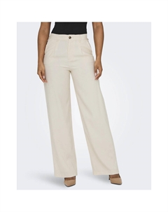 Брюки широкие с вытачками с высокой посадкой бежевый Laredoute