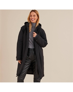 Парка средней длины с пришитым капюшоном демисезонная черный Anne weyburn