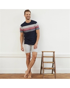 Пижама в полоску с короткими рукавами синий Dodo