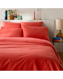 Пододеяльник из стираного хлопка Seersucker оранжевый La redoute interieurs