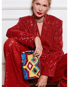 Сумочка из натурального шелка и хлопка разноцветный Laredoute