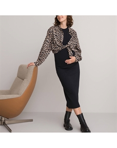 Платье для периода беременности без рукавов из биохлопка черный La redoute collections