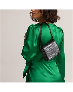 Сумка с эффектом крокодиловой кожи маленький размер черный Laredoute