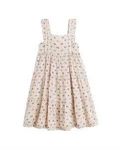 Платье из хлопка на бретельках с цветочным принтом бежевый Laredoute