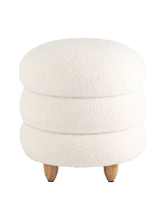 Пуф из ткани тедди белый So'home
