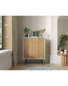 Комод высокий с дверками из ясеня белый So'home