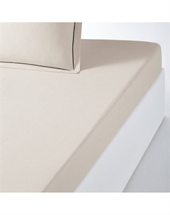 Простыня натяжная из осветленного хлопкальна Metis Bourdon бежевый Laredoute