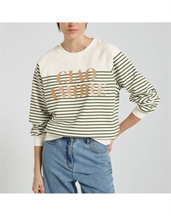 Свитшот в полоску с надписью белый Laredoute