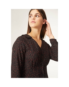 Платье длинное с рисунком черный Laredoute