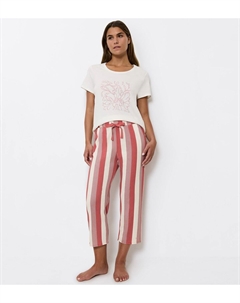 Брюки от пижамы из хлопка Mix Match розовый Laredoute