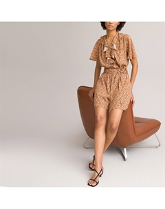 Комбинезон с запахом и воланами разноцветный Laredoute