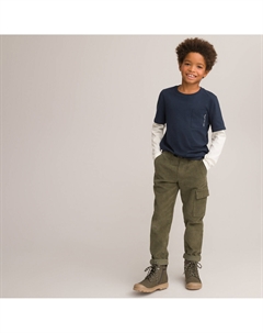 Брюки-карго из вельвета зеленый Laredoute