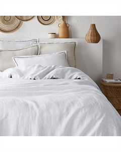 Пододеяльник из осветленного льна Menorca белый La redoute interieurs