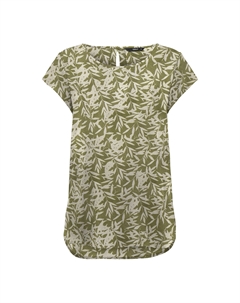 Блузка с принтом и короткими рукавами зеленый Only