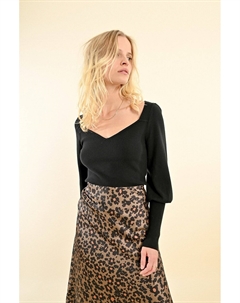 Пуловер с вырезом в форме сердца рукавами с напуском черный Molly bracken