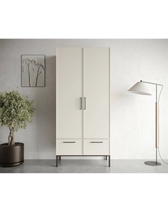 Шкаф двухстворчатый с ящиками белый So'home