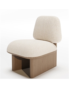 Стул из шпона и обивки букле мягкий белый So'home