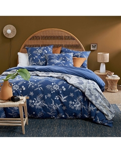 Пододеяльник из осветленного хлопка льна Balina синий La redoute interieurs