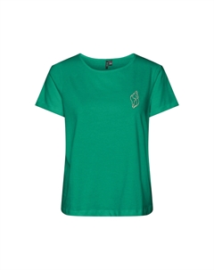 Футболка с надписью на груди зеленый Vero moda