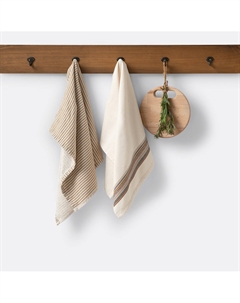 Набор из 2 кухонных полотенец Arani бежевый Laredoute