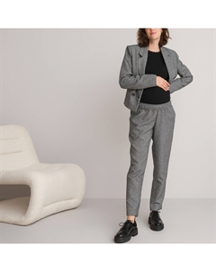 Брюки-дудочки для периода беременности в ломаную клетку черный Laredoute