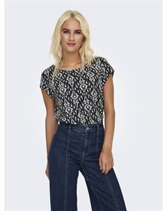 Блузка с короткими рукавами и принтом синий Laredoute