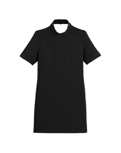 Прямое платье с высоким воротником и глубоким вырезом на спине черный Laredoute