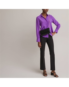 Брюки расклешенные с завышенной талией черный Laredoute