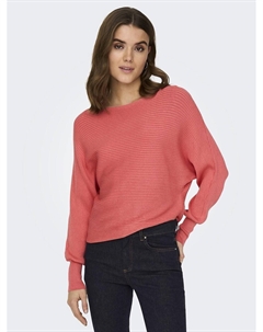 Пуловер с вырезом-лодочкой из тонкого трикотажа розовый Only